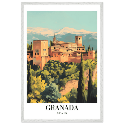 Granada Spain Framed Poster – Vintage Travel Wall Art with Wooden Frame - Vibrantwalls