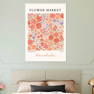 Flower Market Honolulu Framed Poster – Vibrant Floral Art Print | Ready-to-Hang Wall Decor - Vibrantwalls