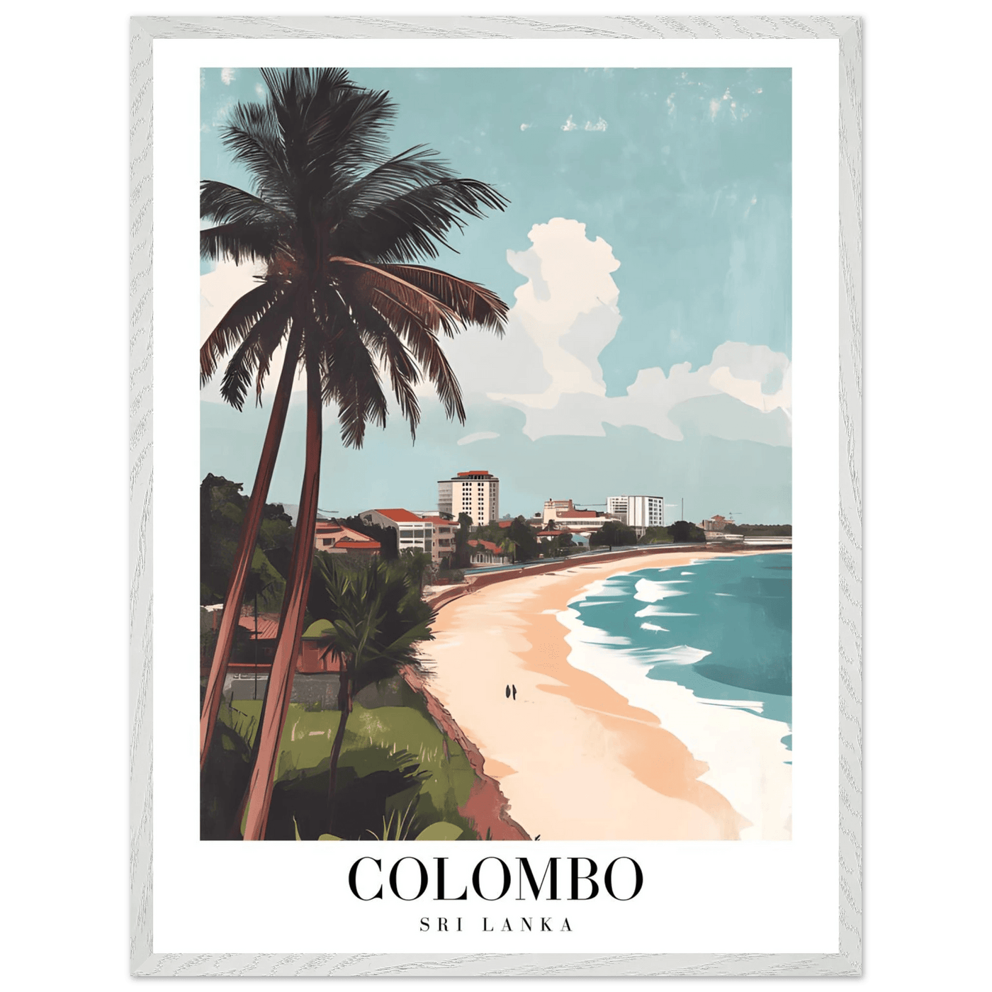 Colombo Sri Lanka Framed Poster – Vintage Coastal Art with Wooden Frame in Multiple Sizes & Finishes - Vibrantwalls