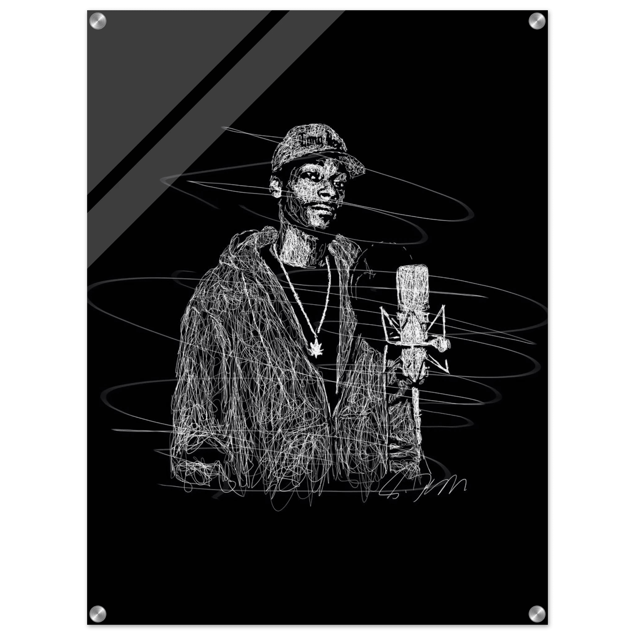 Snoop Dogg 'Scribble' Acrylic Print – Iconic, Modern Hip-Hop Wall Art - Vibrantwalls