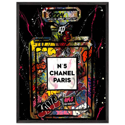 Coco Mademoiselle Chanel Perfume Pop Art Graffiti Print - Iconic Scent, Street Style Art Piece in Your Choice of Frame - Vibrantwalls