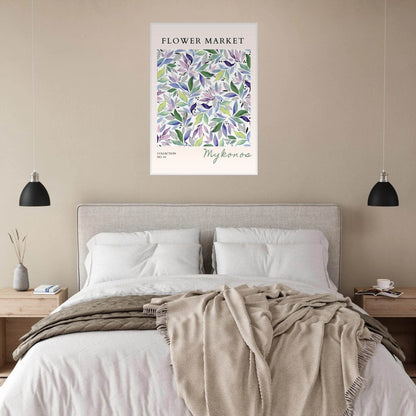 Mykonos Flower Market Serene Botanical Watercolor - Wall Art - Vibrantwalls