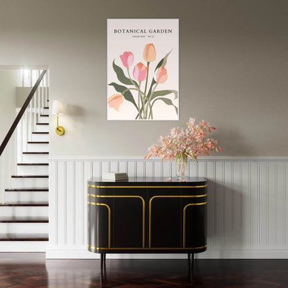 Botanical Garden Framed Posters – Soft Tulip Hues & Abstract Nature Art Prints | Ready-to-Hang in Your Choice of Frame - Vibrantwalls