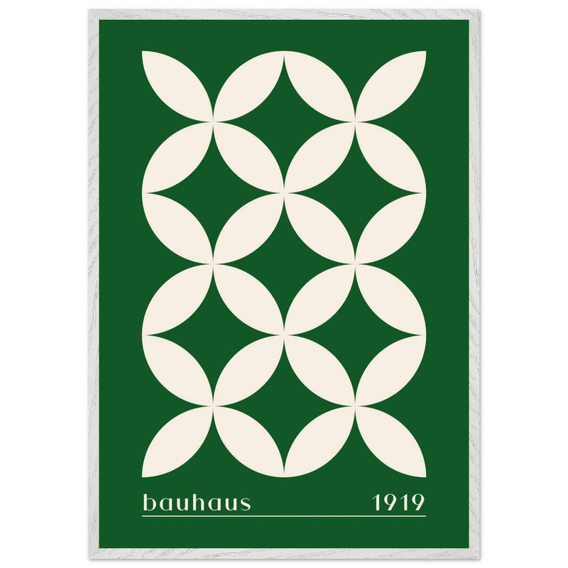 Bauhaus 1919 Green Beige Movement Style Design Poster Wall Art - Vibrantwalls