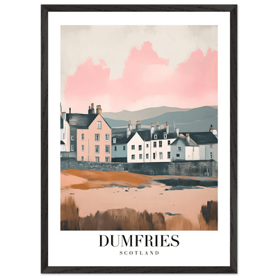 Dumfries Scotland Framed Poster – Pastel-Toned Vintage Travel Wall Art with Wooden Frame - Vibrantwalls