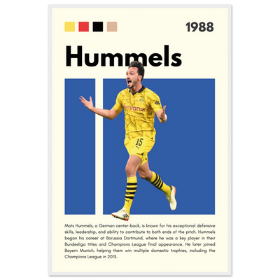 Mats Hummels Borussia Dortmund Framed Poster – Modern Football Art Print 60x90 cm 24x36″ White frame Vibrantwalls