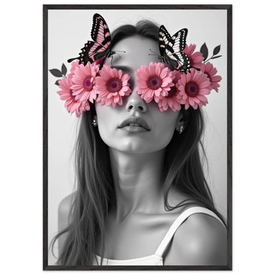 Woman With Flowers Decor - Elegant Floral Art for Home Decor - Vibrantwalls