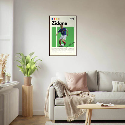 Zinedine Zidane Football Legend Framed French Poster Vibrantwalls