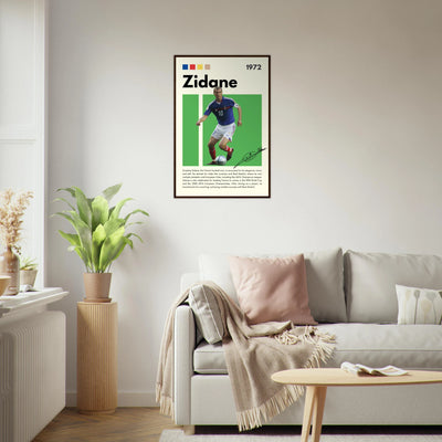 Zinedine Zidane Football Legend Framed French Poster Vibrantwalls