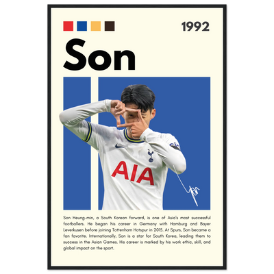 Son Heung-min Tottenham Hotspur Framed Football Poster 60x90 cm 24x36″ Black frame Vibrantwalls