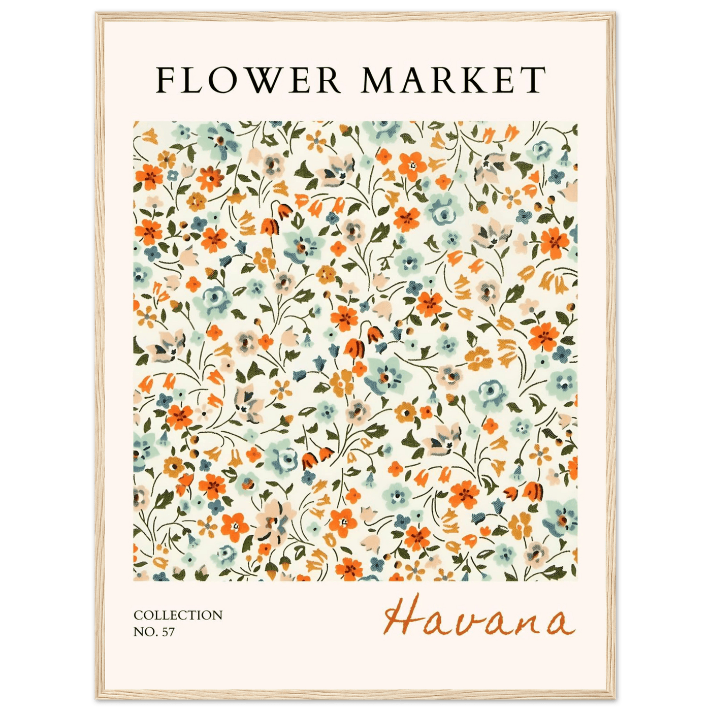 Flower Market 'Havana' Framed Poster – Vibrant Floral Art Print | Ready-to-Hang in Various Sizes & Frame Styles - Vibrantwalls