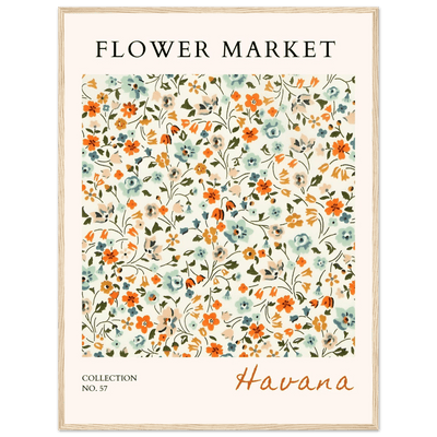 Flower Market 'Havana' Framed Poster – Vibrant Floral Art Print | Ready-to-Hang in Various Sizes & Frame Styles - Vibrantwalls
