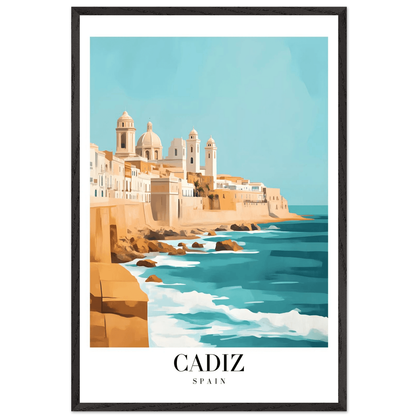 Cadiz Spain Framed Poster – Coastal Charm & Vintage Travel Wall Art with Wooden Frame - Vibrantwalls