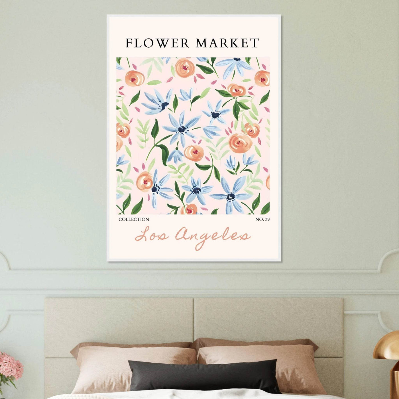Abstract Floral Framed Poster – Pastel Blossom & Leaf Art Prints | Ready-to-Hang Wall Decor - Vibrantwalls