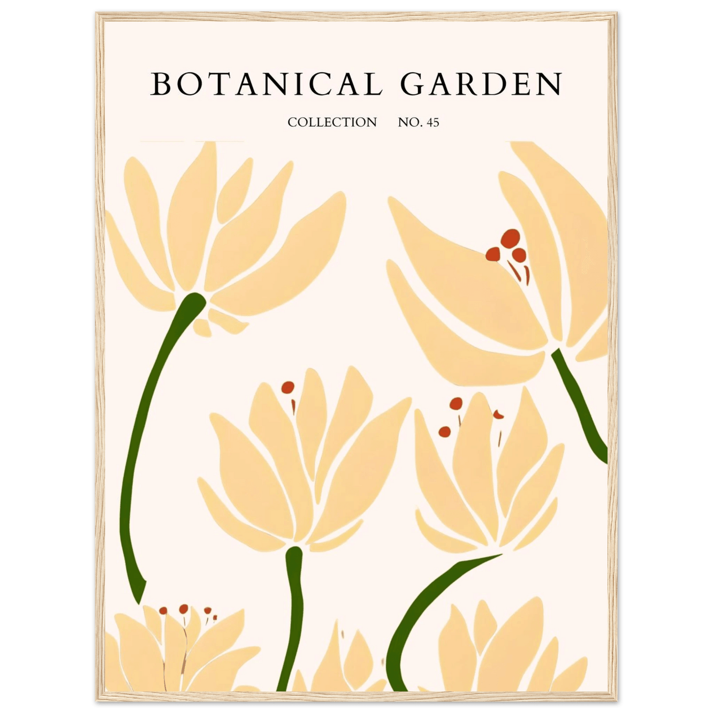 Botanical Garden Framed Art Print – Minimalist Floral Design & Nature-Inspired Posters | Ready-to-Hang - Vibrantwalls