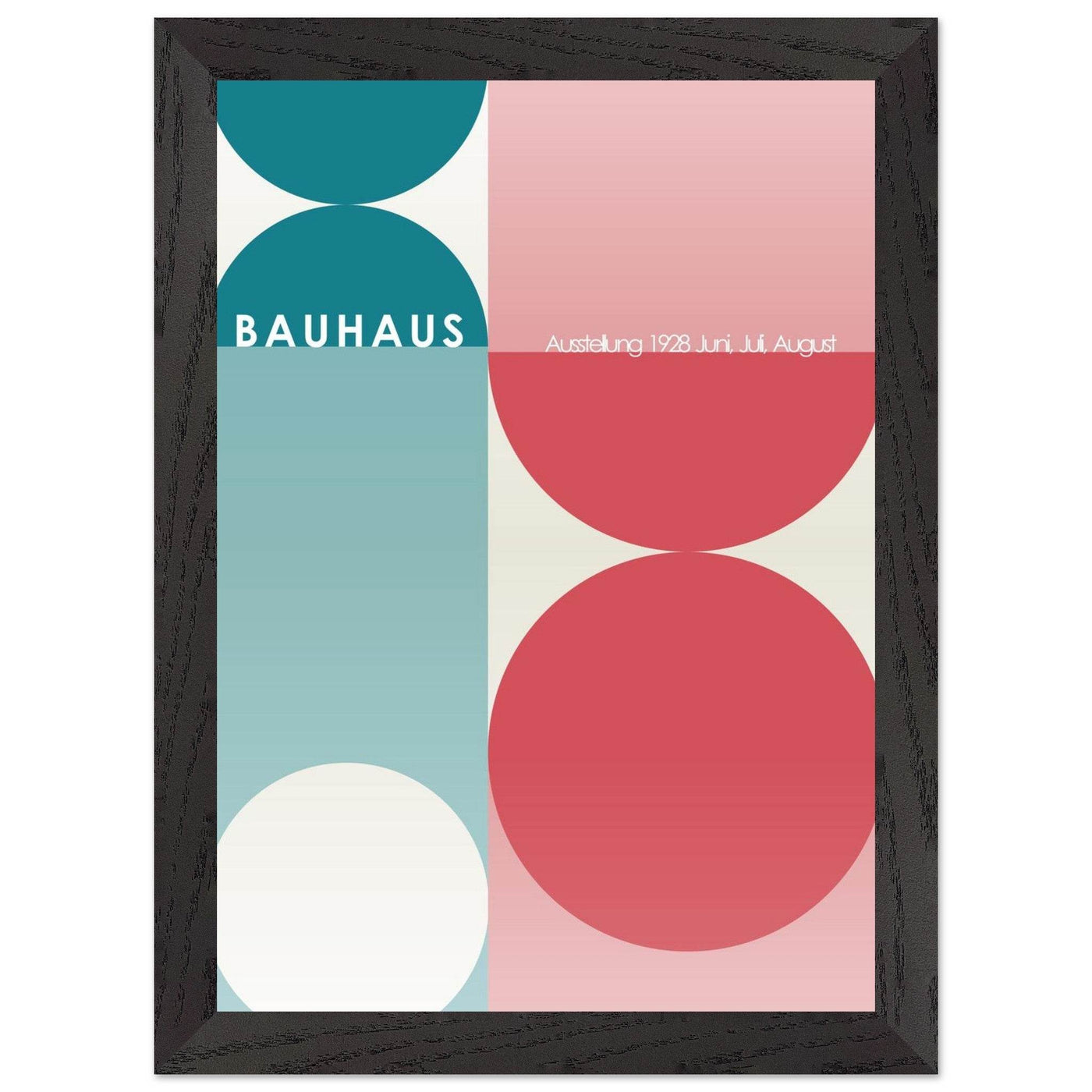 Bauhaus Retro Art Print in Teal and Coral for Unique Retro Decor - Vibrantwalls