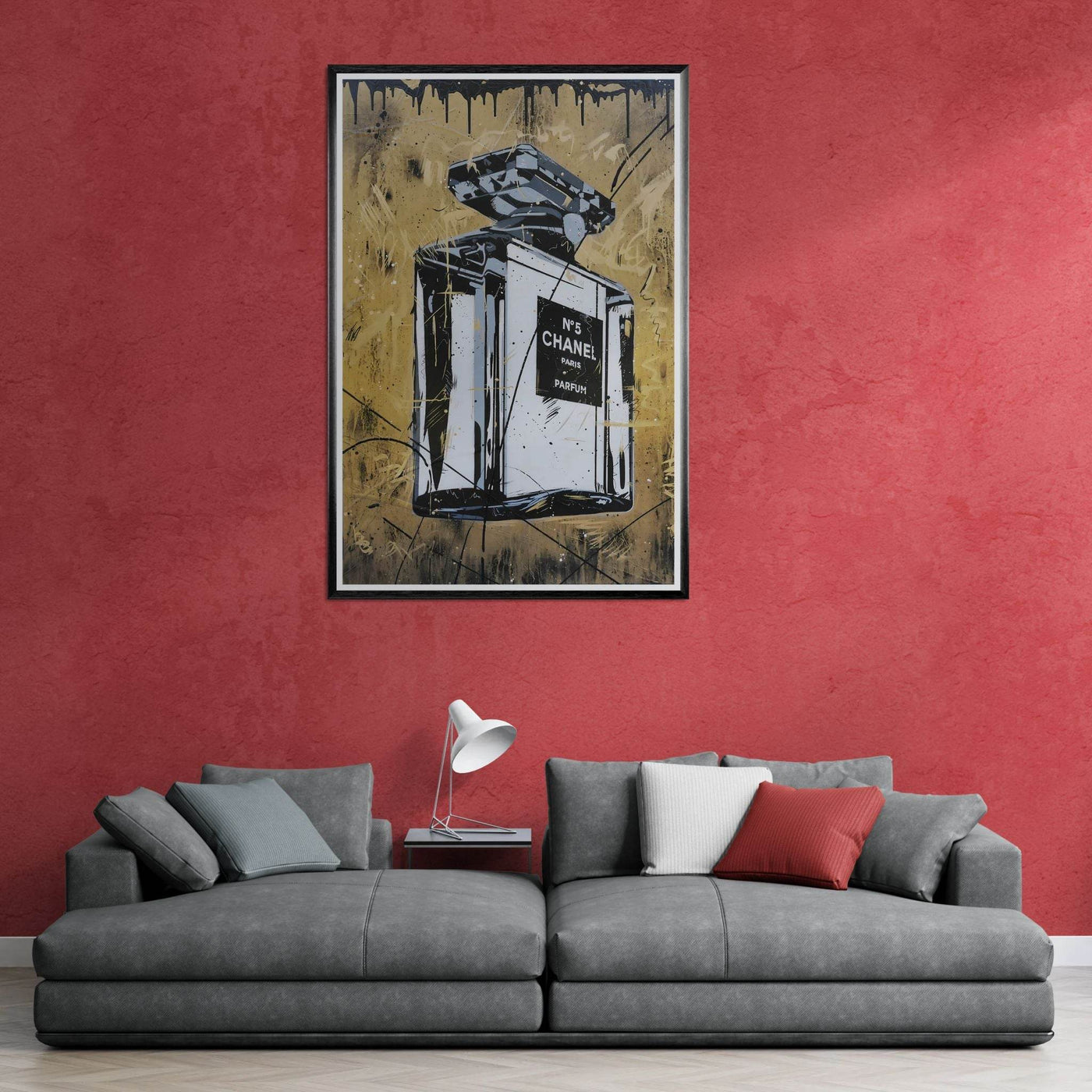 Abstract Chanel N°5 Art Print - Luxury Perfume Wall Art in Premium Mounted Frame - Vibrantwalls