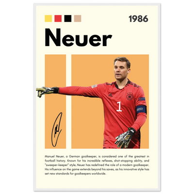 Manuel Neuer Goalkeeper Framed Football Legend Poster 60x90 cm 24x36″ White frame Vibrantwalls