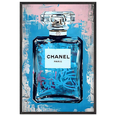 Abstract Chanel No. 5 Art Print in Mounted Frame - Iconic Glamour for Modern Decor - Vibrantwalls