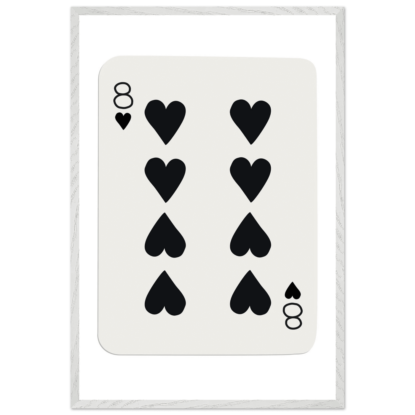Minimalist Eight of Hearts Poker Card Print - Framed Wall Art, Sustainable Wood Frame, Choose Your Finish & Size - Vibrantwalls