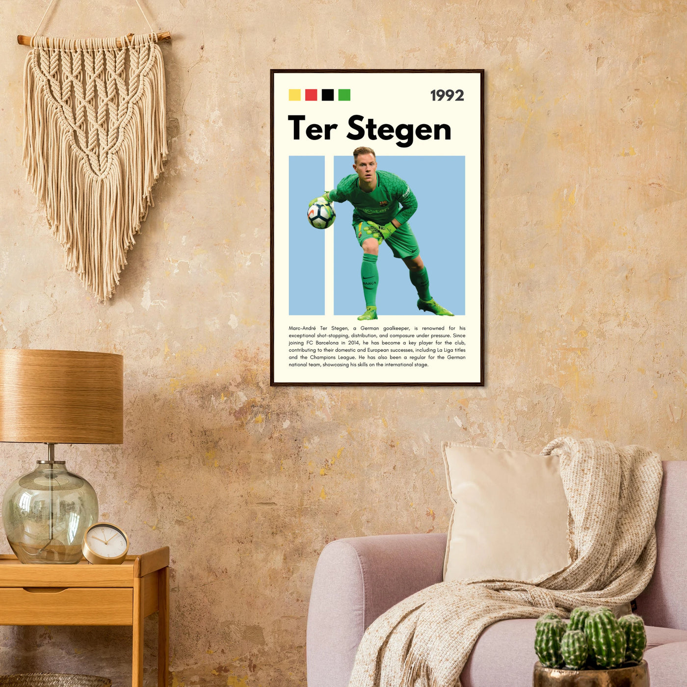 Marc-André Ter Stegen FC Barcelona Goalkeeper Framed Poster – Minimalist Football Art Print Vibrantwalls
