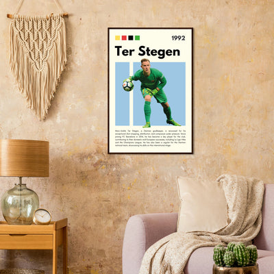 Marc-André Ter Stegen FC Barcelona Goalkeeper Framed Poster – Minimalist Football Art Print Vibrantwalls