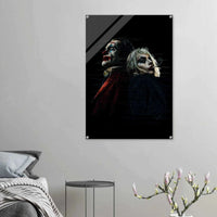 Joker & Harley Quinn Inspired Acrylic Print – Dark, Edgy, Modern Pop Art for Your Space - Vibrantwalls