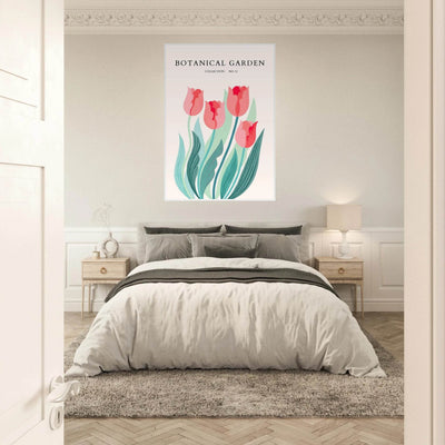 Botanical Garden Tulip Framed Poster – Pastel Florals & Nature Art Prints | Ready-to-Hang Wall Decor - Vibrantwalls