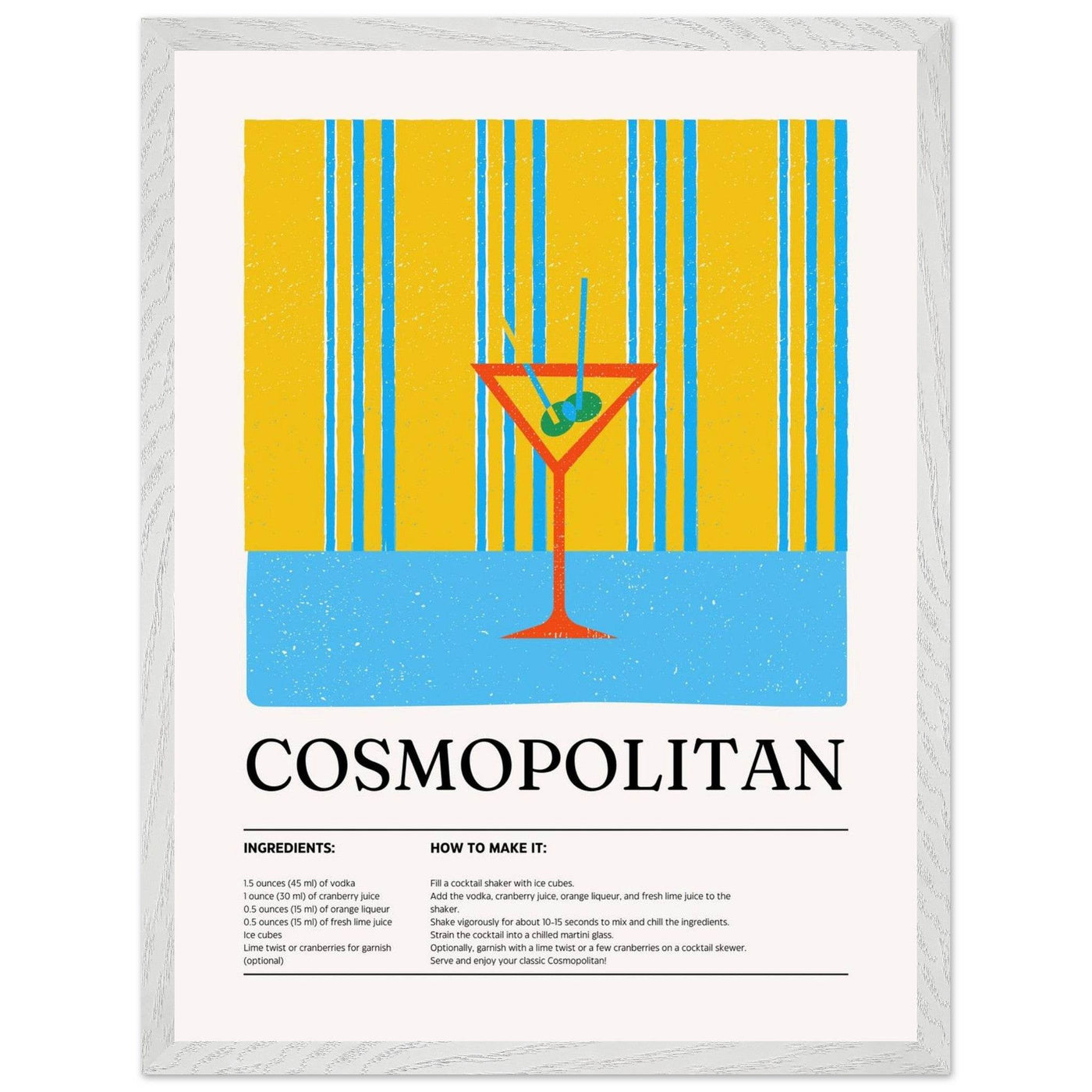 Cosmopolitan Cocktail Recipe City Chic Bar Print - Vibrantwalls