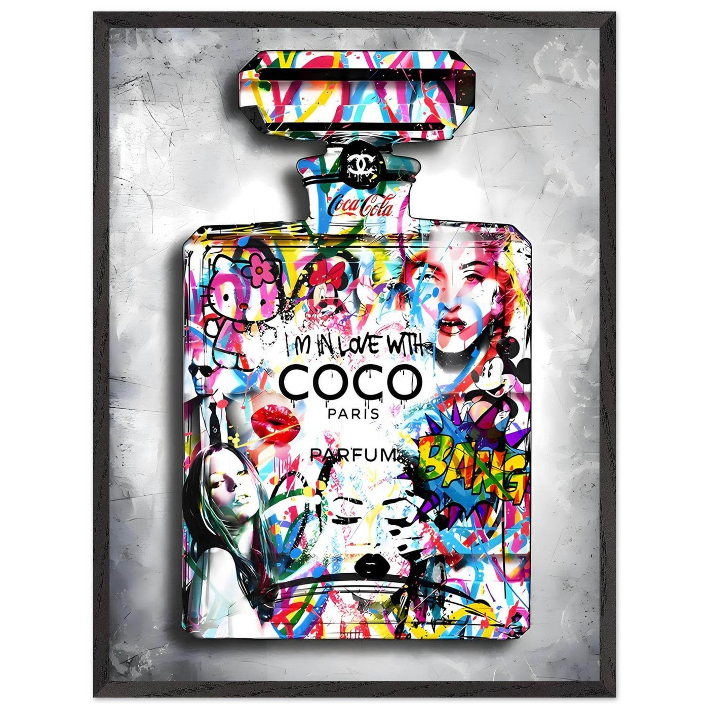 Vibrant Pop Art Chanel Perfume Bottle Print - Graffiti Chic Wall Decor for Fashion Lovers - Vibrantwalls