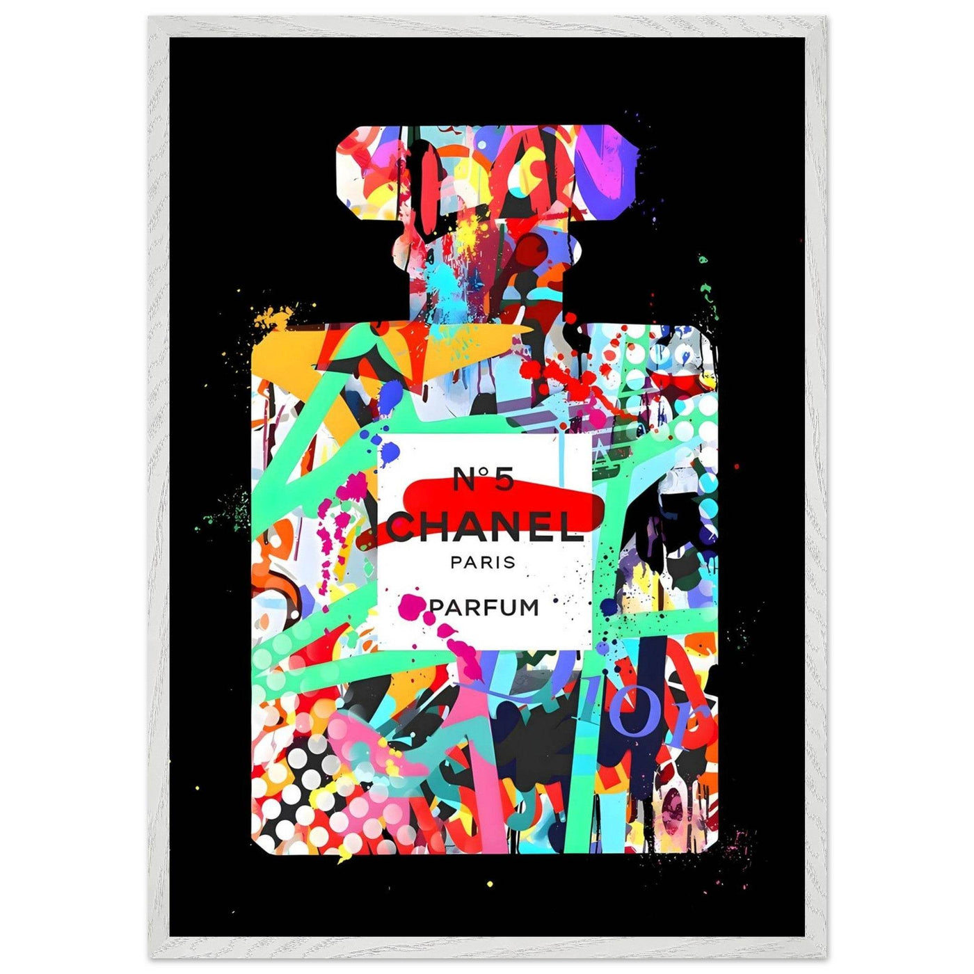 Vibrant Pop Art Chanel No. 5 Perfume Print - Framed & Ready-to-Hang - Vibrantwalls