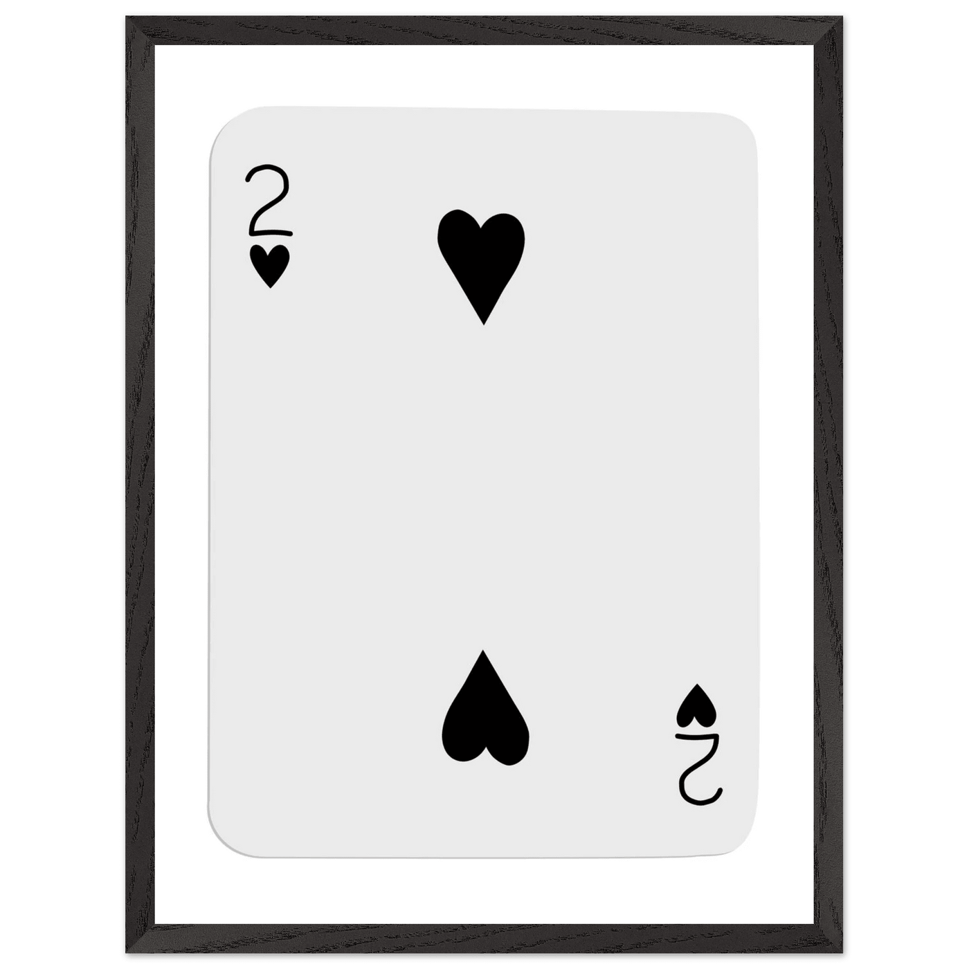 Two of Hearts Poker Card Print - Framed Wall Art, Eco-Friendly Wood Frame in Multiple Sizes & Finishes - Vibrantwalls
