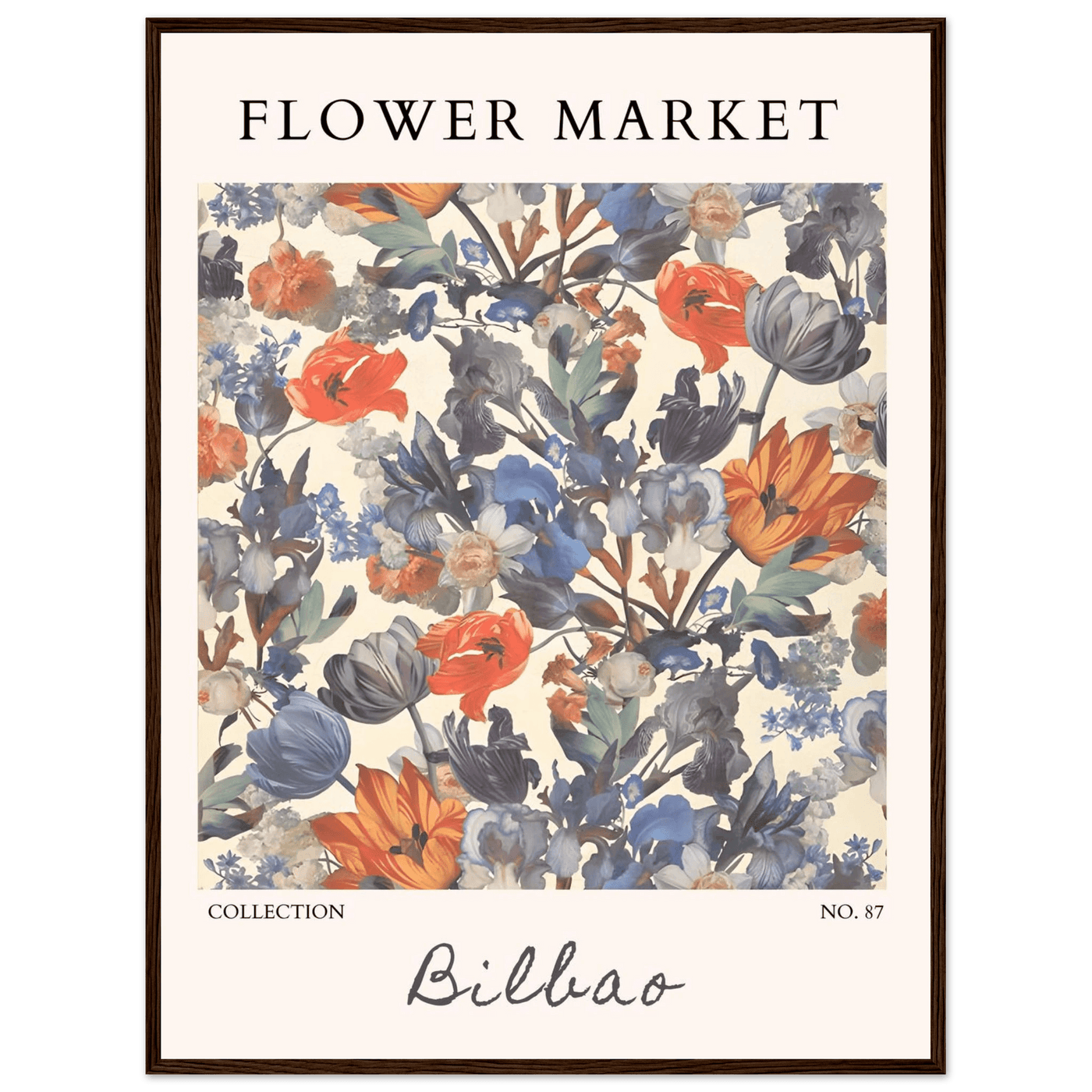 Flower Market Bilbao Print – Elegant Floral Framed Poster | Vibrant Nature & Botanical Art, Ready-to-Hang - Vibrantwalls