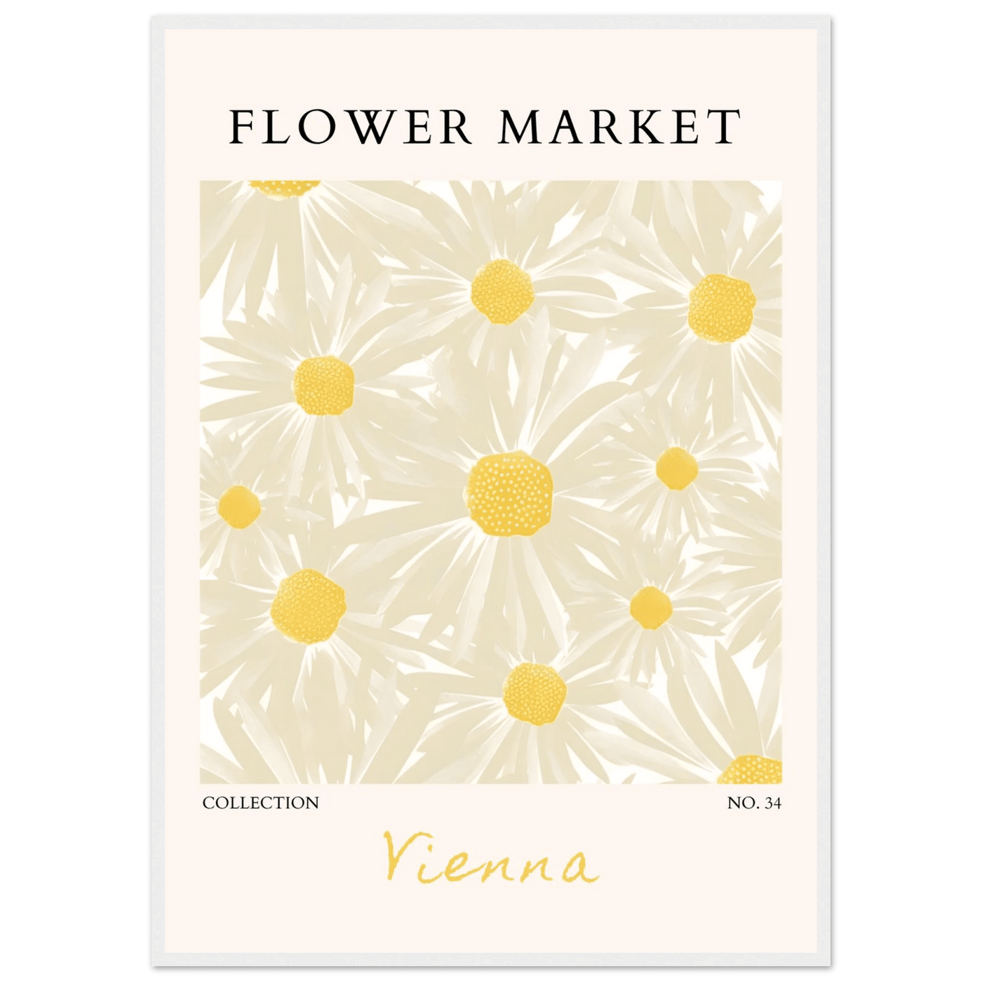 Flower Market Vienna Collection Framed Poster – Daisy Bloom Art Print | Ready-to-Hang Floral Decor - Vibrantwalls