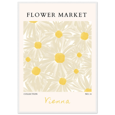 Flower Market Vienna Collection Framed Poster – Daisy Bloom Art Print | Ready-to-Hang Floral Decor - Vibrantwalls