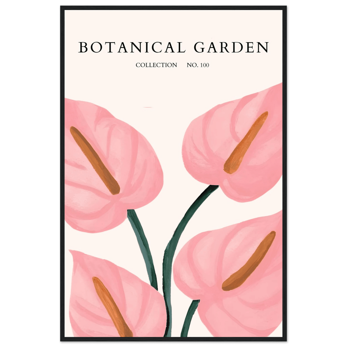 Botanical Garden Framed Poster – Pink Anthurium Bloom Art Print | Elegant & Ready-to-Hang - Vibrantwalls
