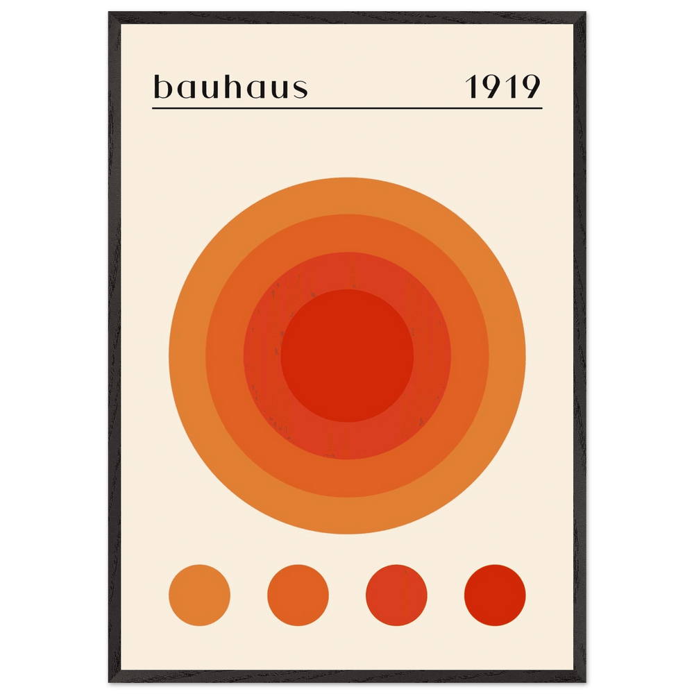 Bauhaus 1919 Orange Red Circles Wall Art - Vibrantwalls