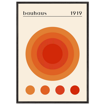 Bauhaus 1919 Orange & Red Circles - Vibrantwalls
