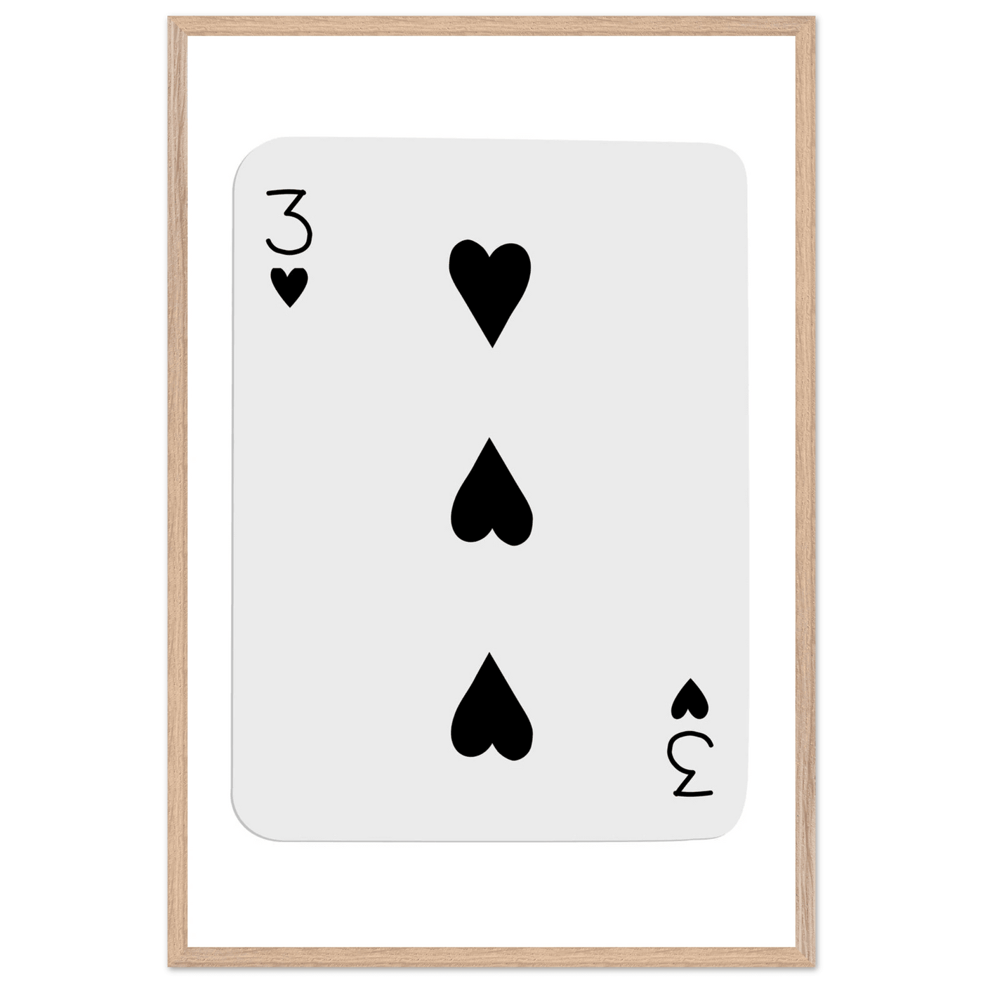 Poker Card Print - Three of Spades - Framed Wall Art, Eco-Friendly Wood Frame in Black, White, or Natural - Vibrantwalls