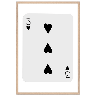 Poker Card Print - Three of Spades - Framed Wall Art, Eco-Friendly Wood Frame in Black, White, or Natural - Vibrantwalls