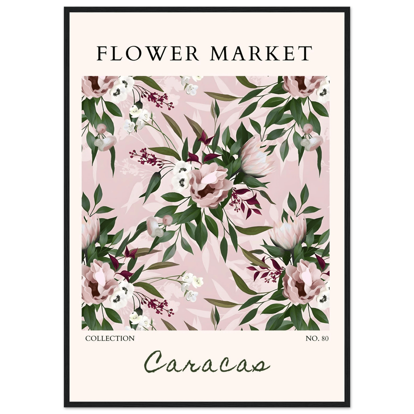 Blush Floral Dream Framed Poster – Elegant Botanical Art Print | Ready-to-Hang in Multiple Sizes & Frame Styles - Vibrantwalls