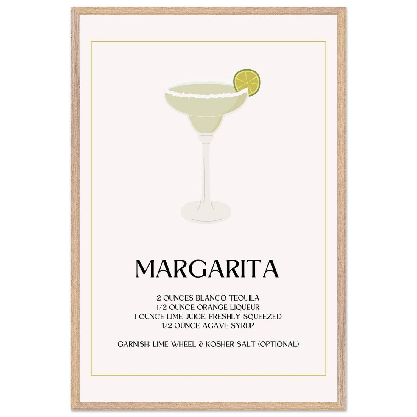 Margarita Cocktail Recipe Tequila Lime Salt Rim - Vibrantwalls