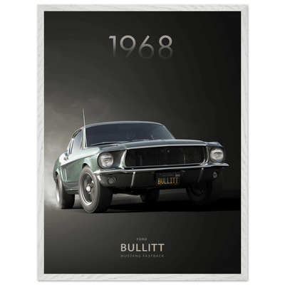 1968 Bullitt Mustang GT - 50th Anniversary Framed Poster | Iconic Green, Ready-to-Hang, Premium Quality - Vibrantwalls