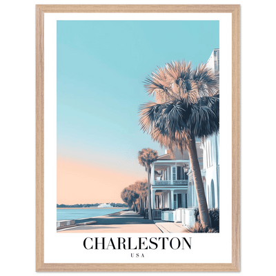 Charleston USA Framed Poster – Coastal Charm & Vintage Travel Art with Wooden Frame - Vibrantwalls