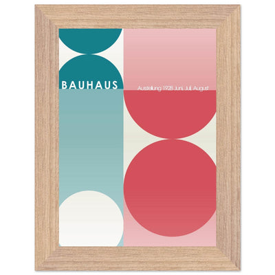 Bauhaus Retro Art Print in Teal and Coral for Unique Retro Decor - Vibrantwalls