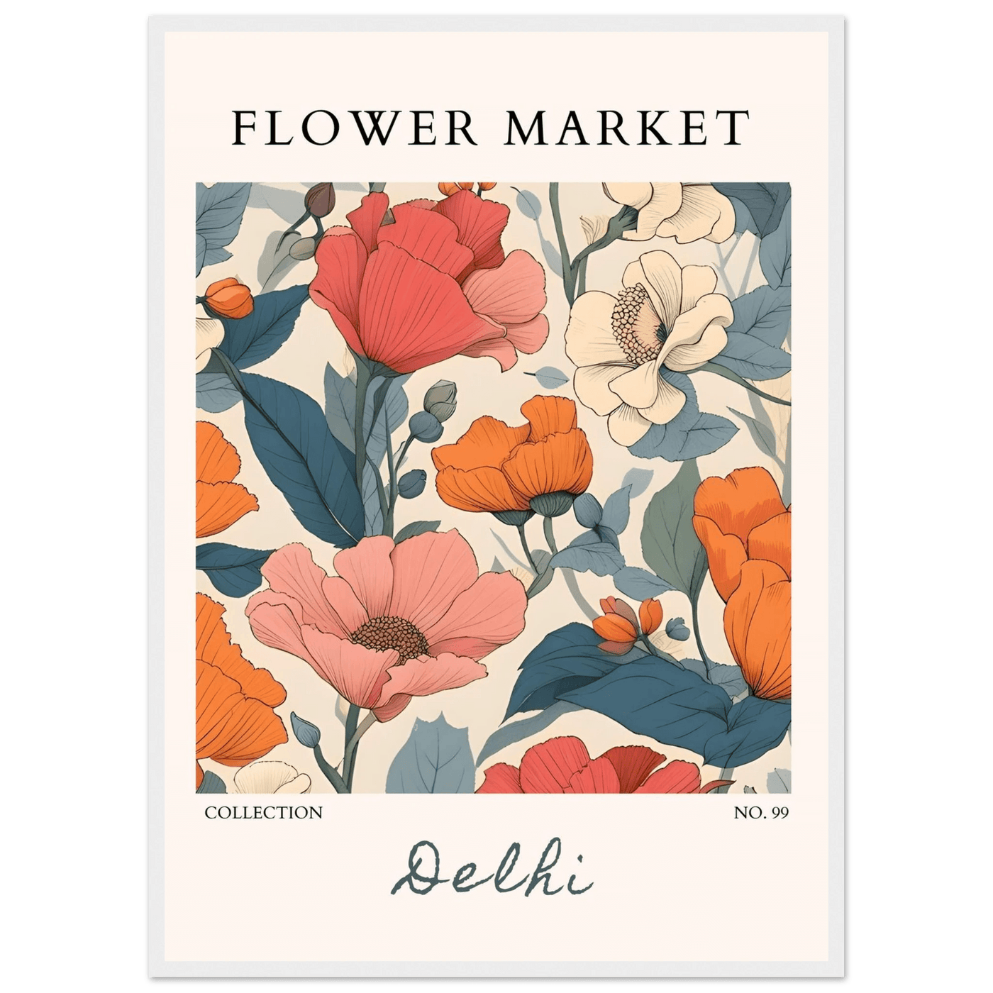 Flower Market Delhi Framed Art Print – Vibrant Botanical & Nature Posters | Ready-to-Hang in Multiple Sizes - Vibrantwalls