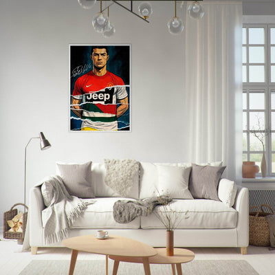 Cristiano Ronaldo Pop Art Mounted Framed Poster – Iconic, Ready to Hang, Eco-Friendly - Vibrantwalls