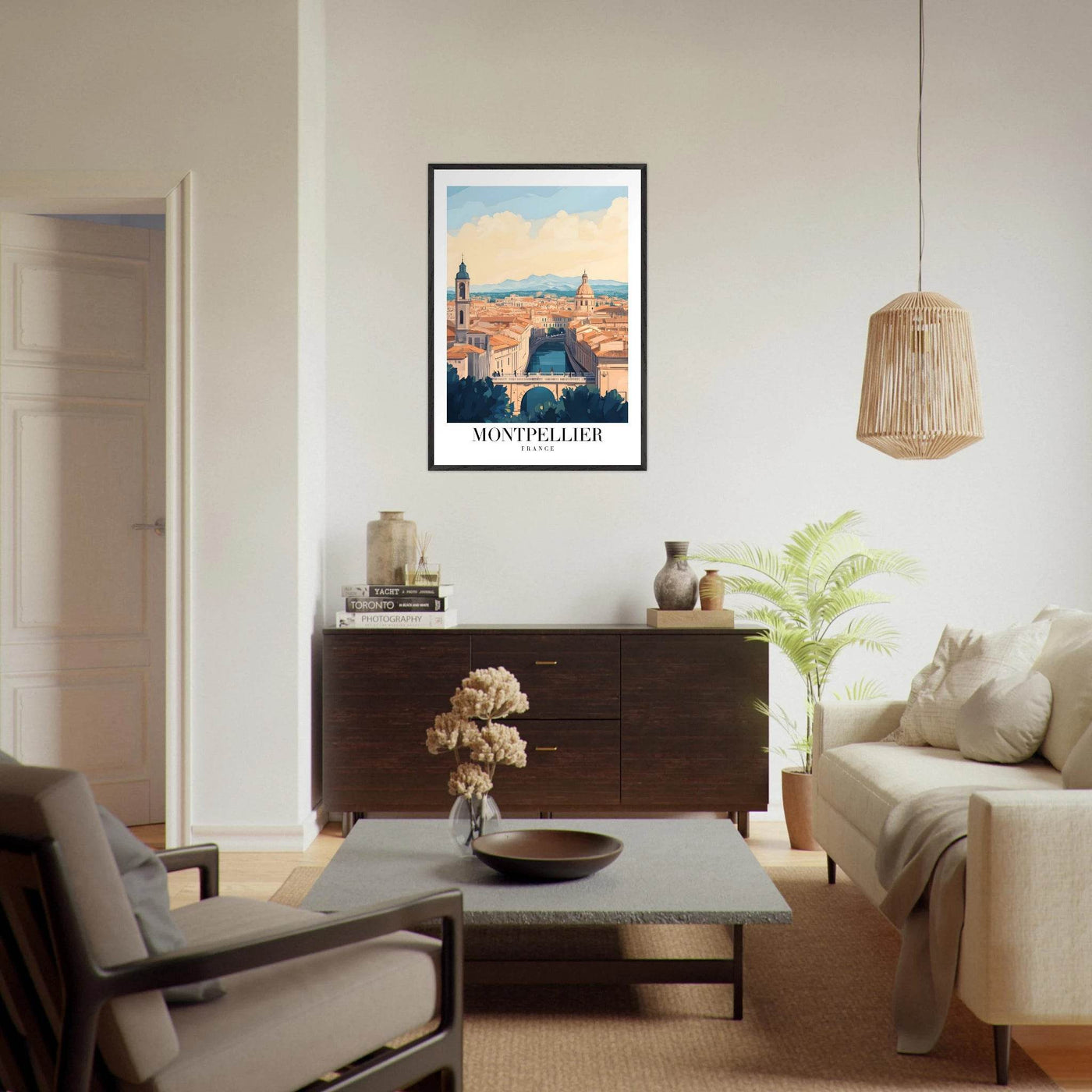 Montpellier France Framed Poster – Vintage Travel Wall Art with Wooden Frame - Vibrantwalls