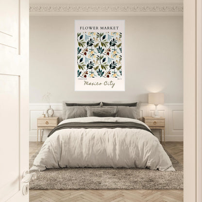 Mexico City Flower Market Botanical Watercolor - Wall Art - Vibrantwalls