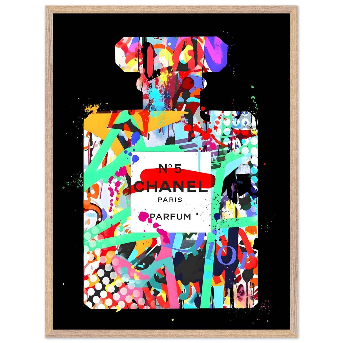 Vibrant Pop Art Chanel No. 5 Perfume Print - Framed & Ready-to-Hang - Vibrantwalls